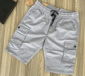 Grey Khaki Short With Side Pockets