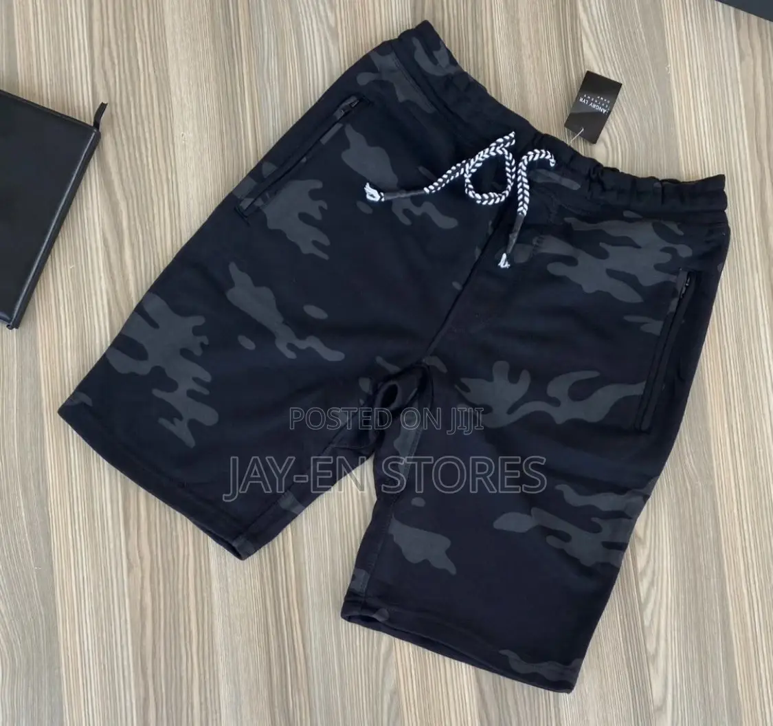Black Camouflage Sweater Short