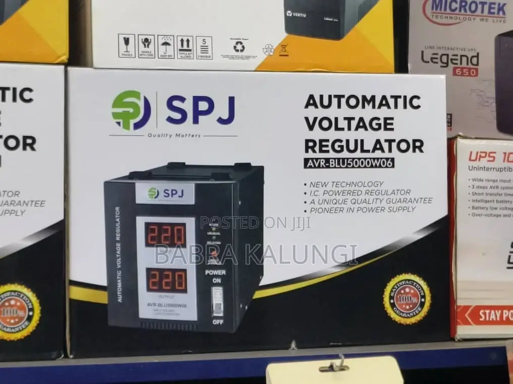 SPJ Avr-Blu3000w05 Automatic Voltage Regulator 3000w – Black
