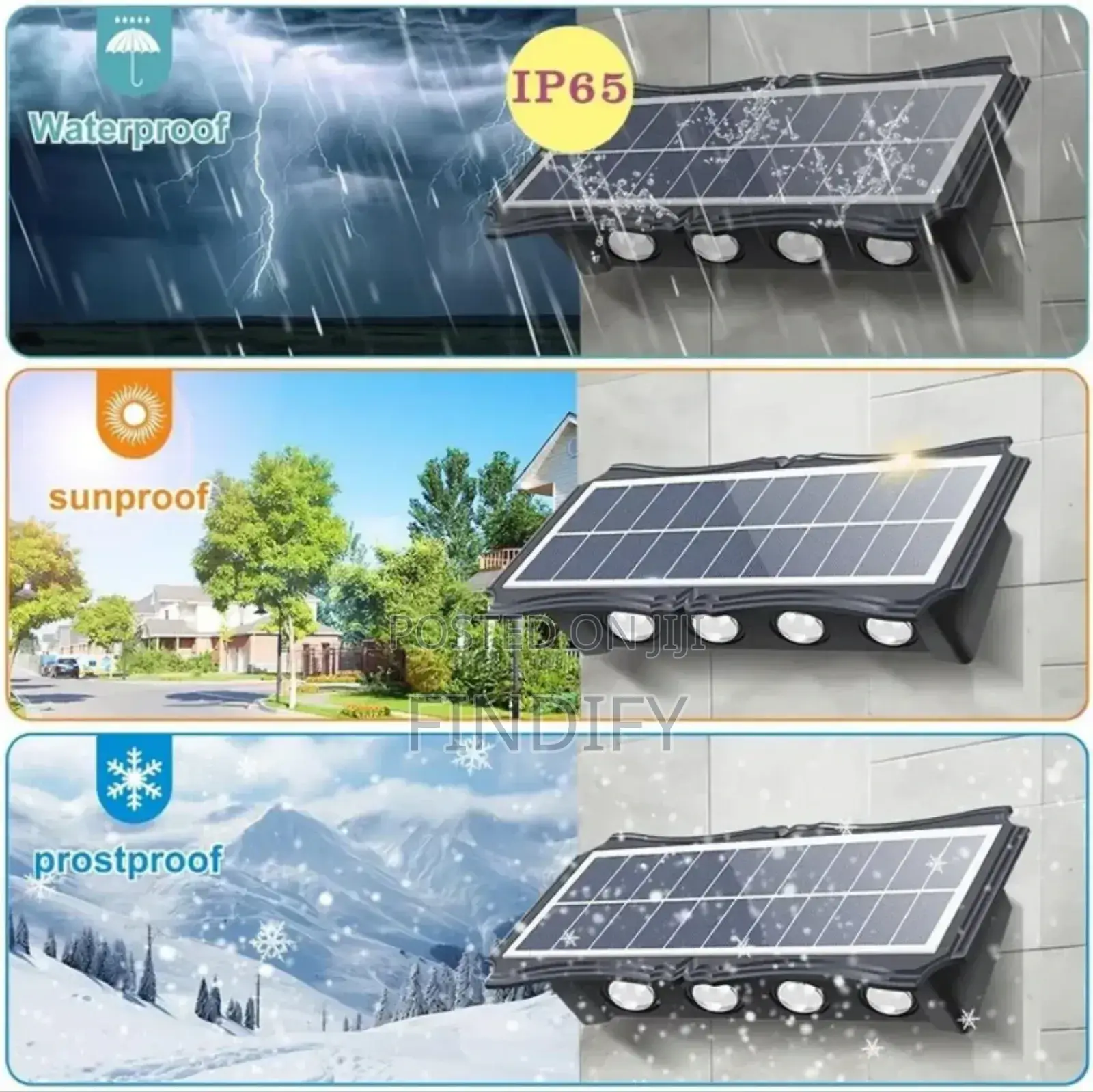 Led Solar Wall Light Decor With Abs Body Ip54