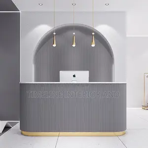 Grey Fluted Wall Panels at Reception