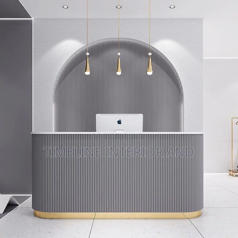 Grey Fluted Wall Panels at Reception