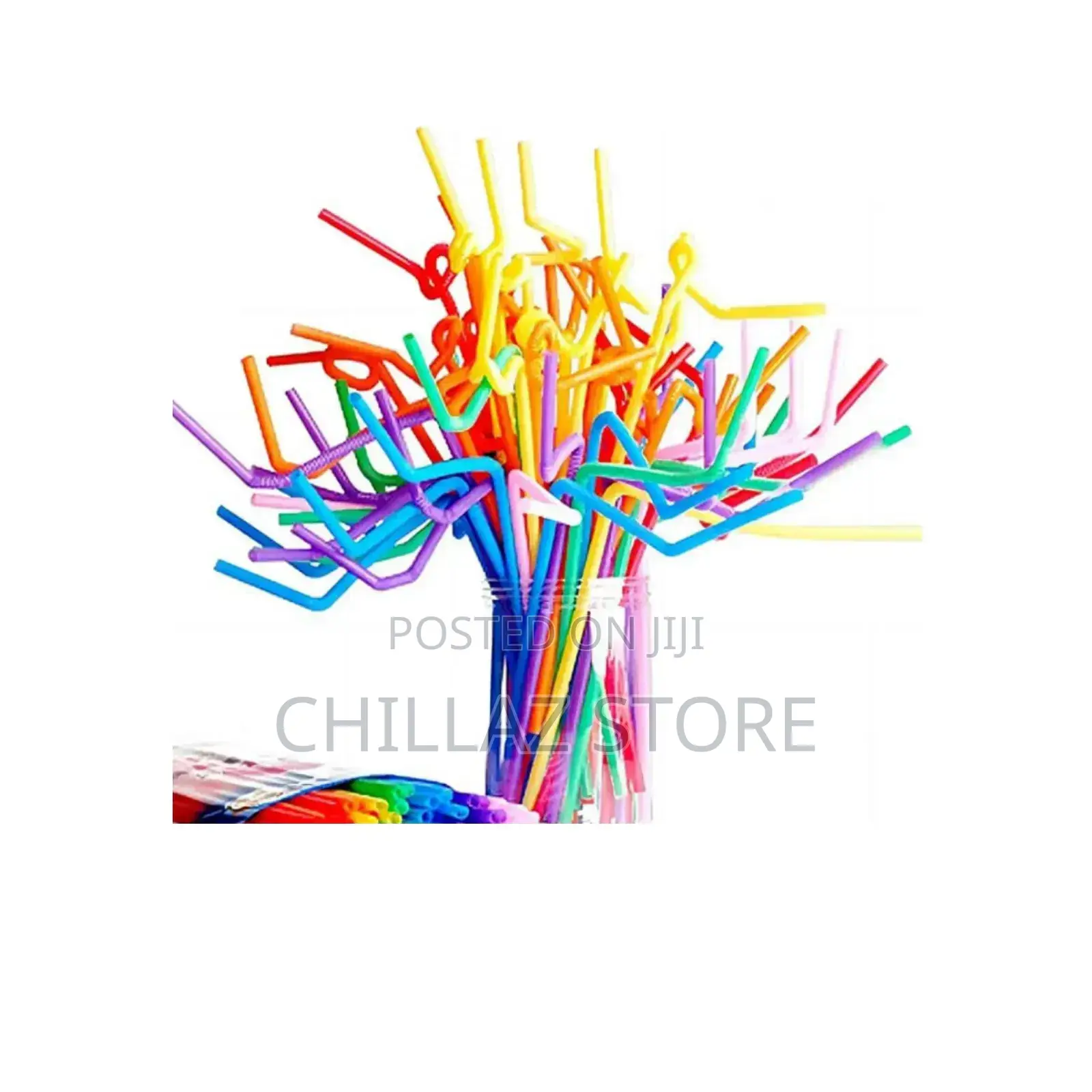 Long Flexible Disposable Straws (100pcs).
