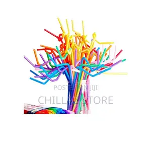 Long Flexible Disposable Straws (100pcs).