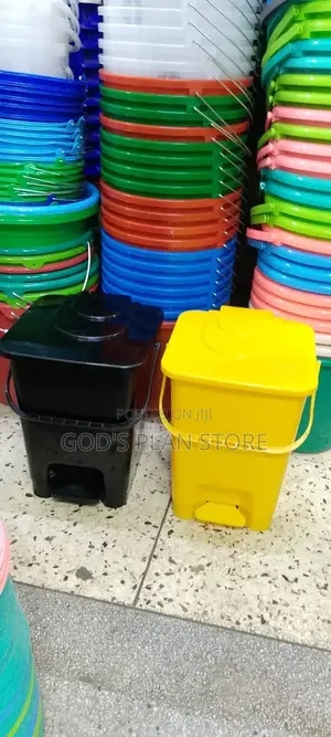 Yellow and Black Plastic Dust Bin