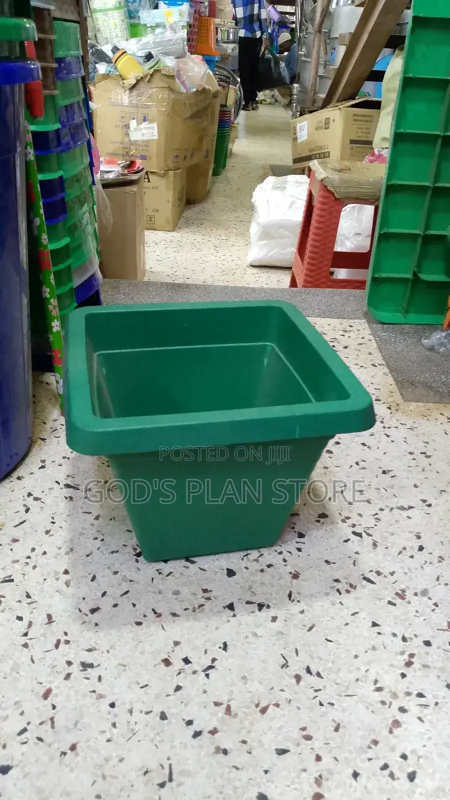 Square Flower Pot Green