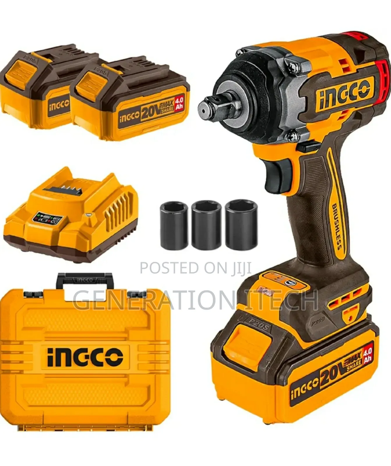 Ingco Brushless Impact Wrench 500nm
-Cordless- Rechargeable