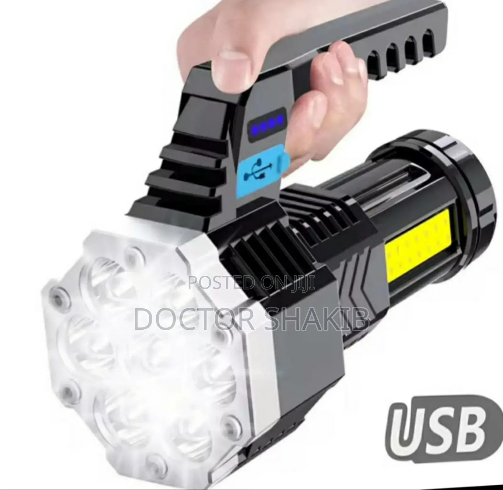 New Usb Rechargeable Flashlight Cob Side Light Torch