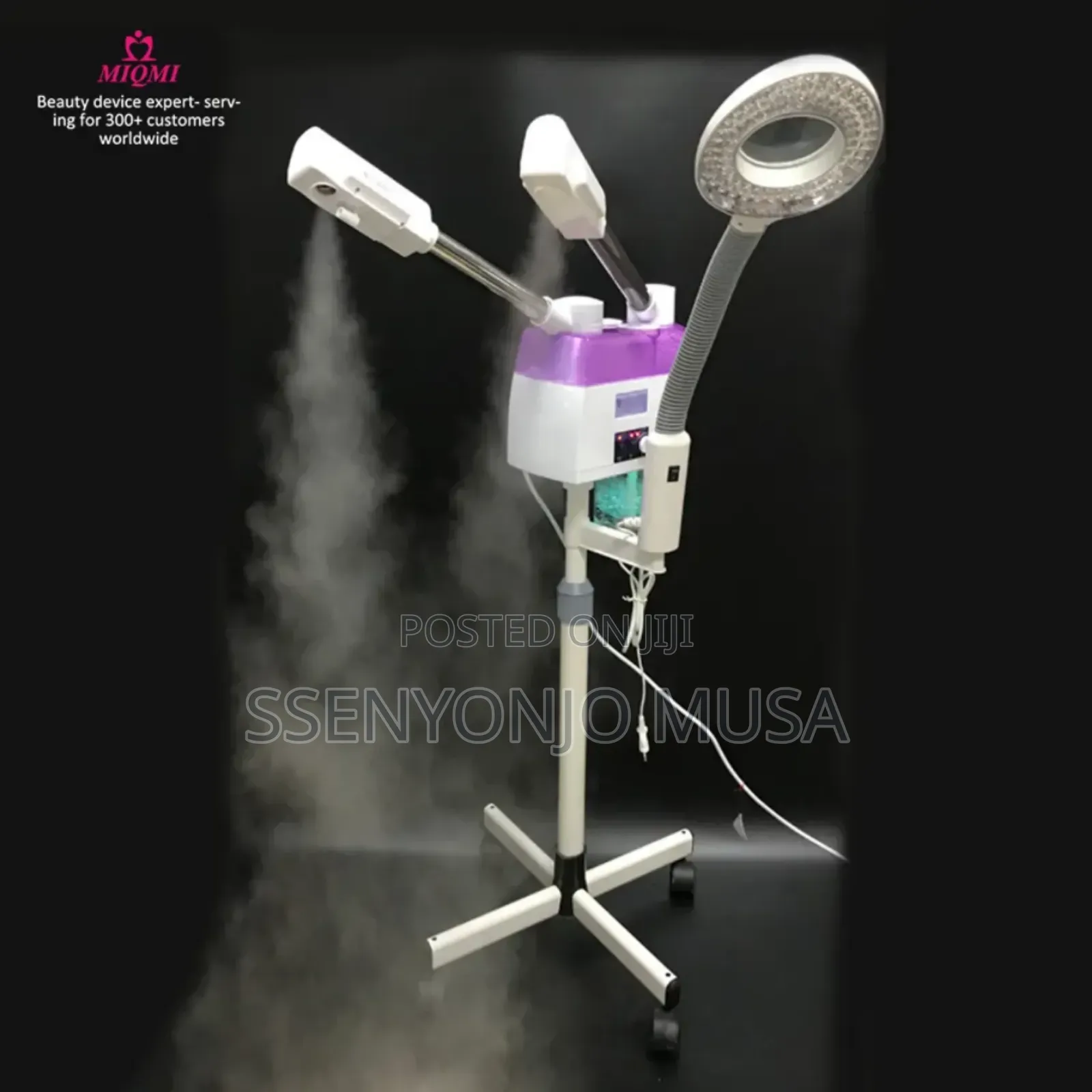 Commercial Facial Steamer 2-in-1 Hot Cold Machine Double Arms