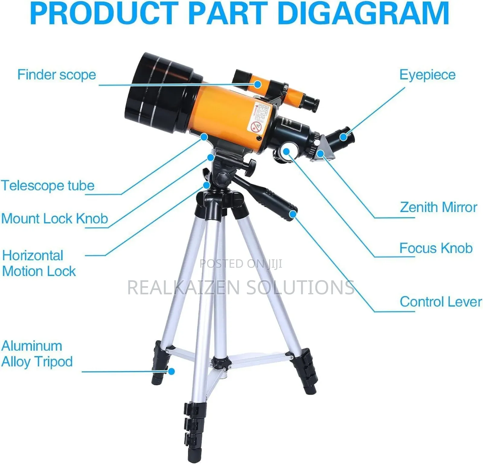 70mm Travel Portable Telescope 150x Astronomical Refractor