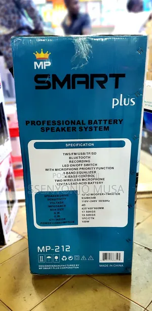 Smartplus Bt Speaker Mp-212 – Dual 12" Woofer Battery Speaker - Mic