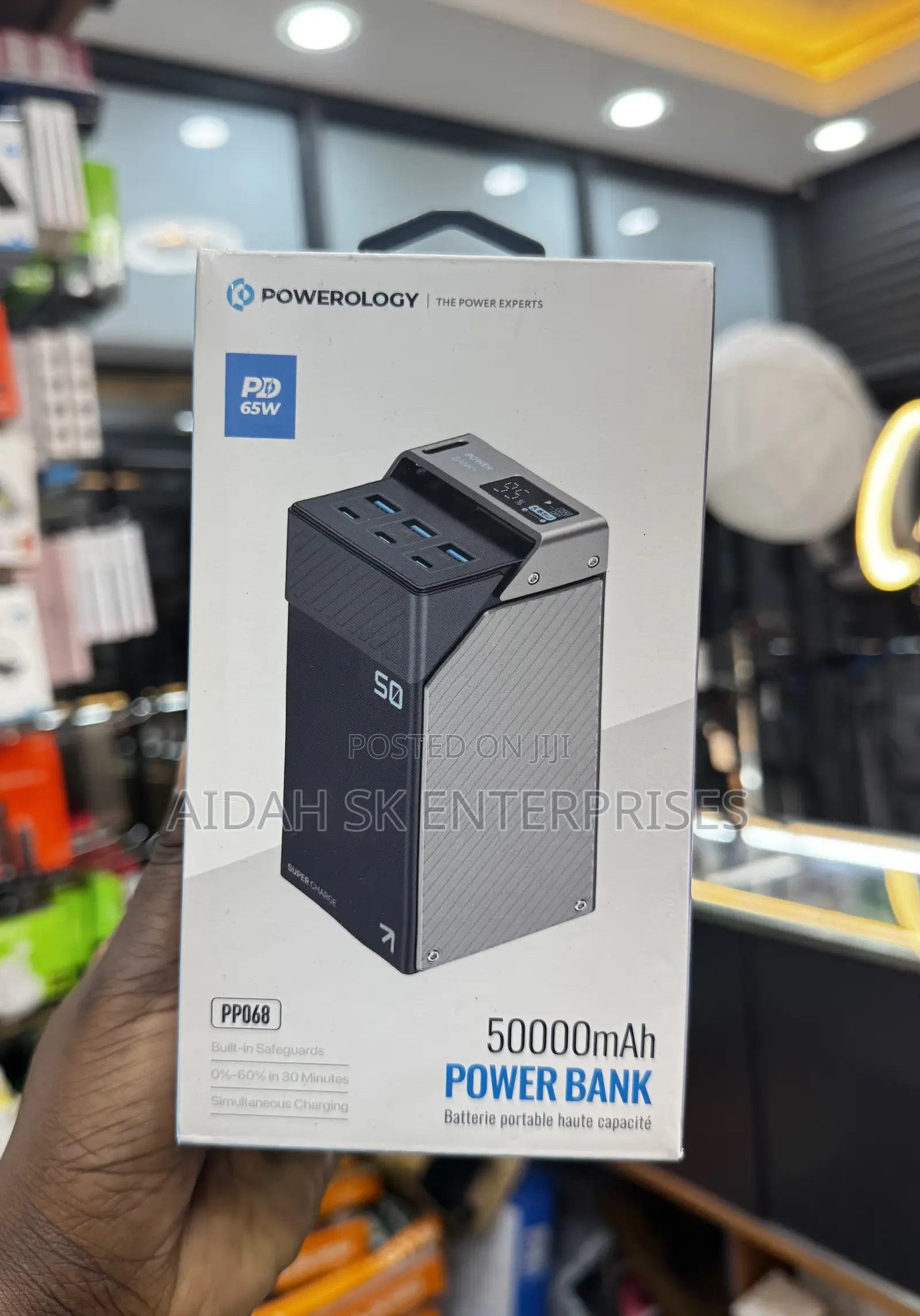 Powerology 50000mah Power Bank 65w 3×Pd Type-C and 3×Usb-A
