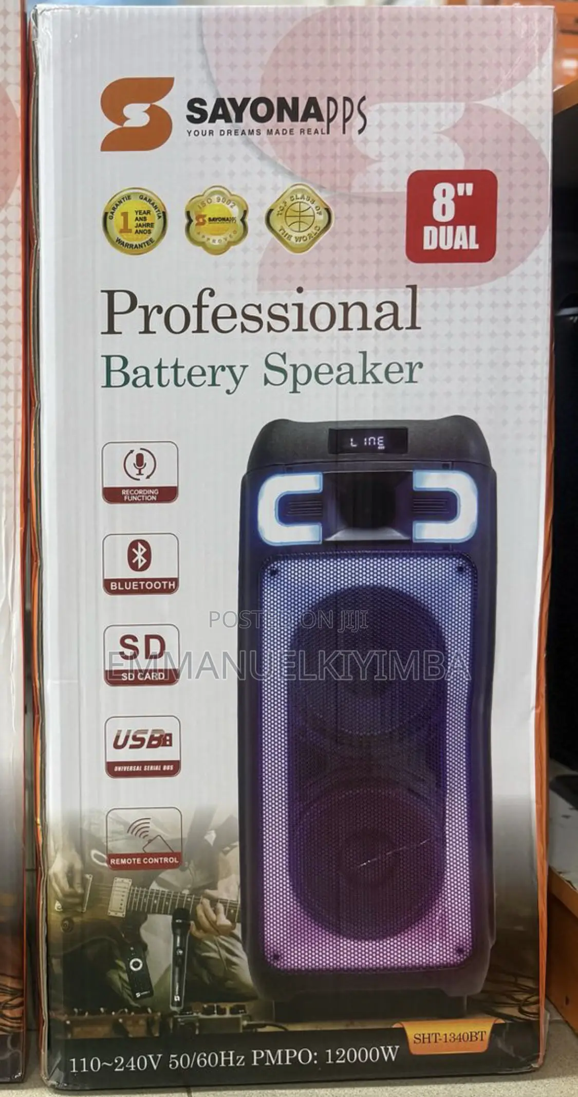 Rechargeable Speaker 8inch X2