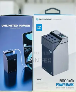 Powerology 50000mah Power Bank 65w 3×Pd Type-C and 3×Usb-A