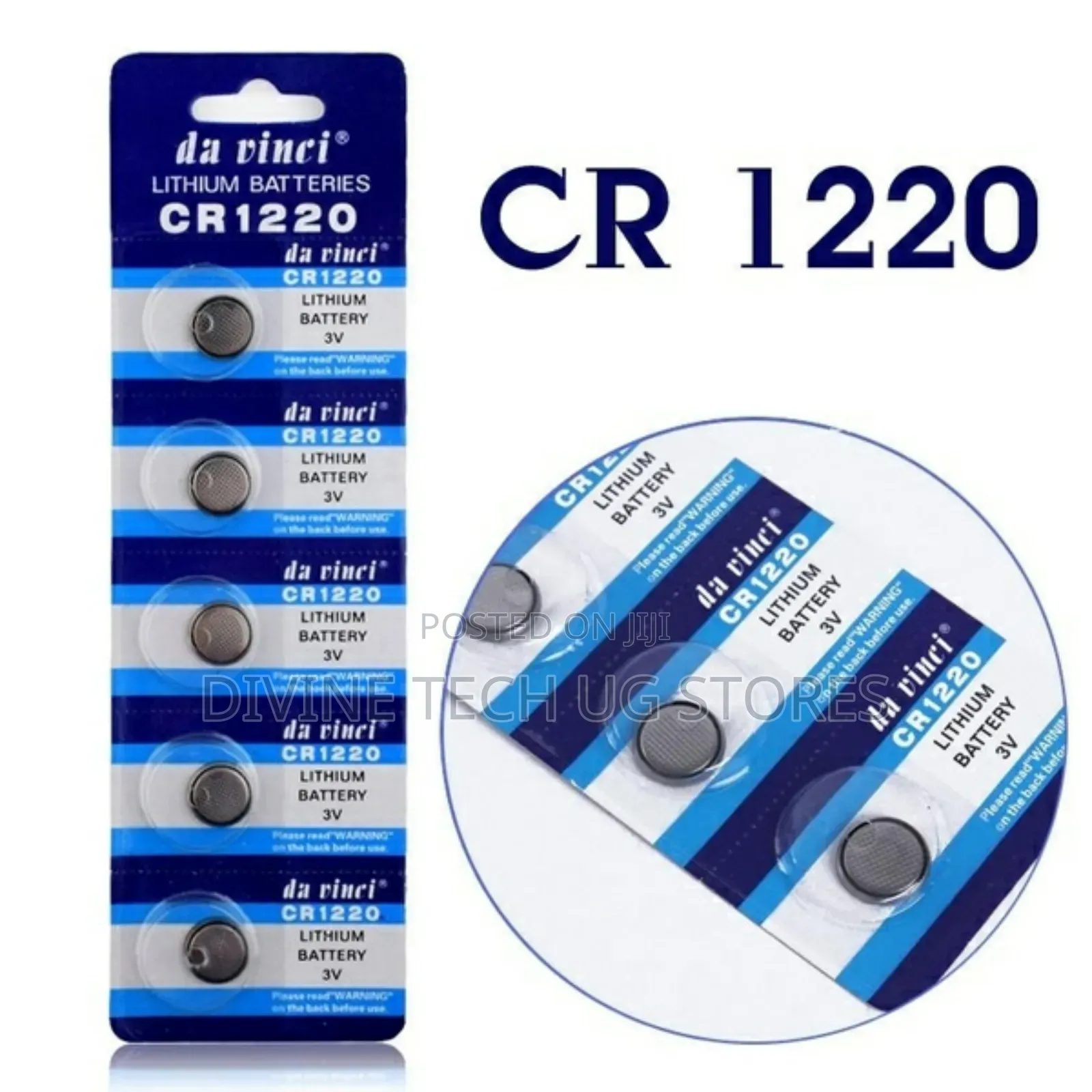 Cr1220 Lithium Coin Cell Batteries 1.55v -5 Pieces Apack