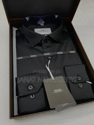 Moss London Plain Black Shirt
