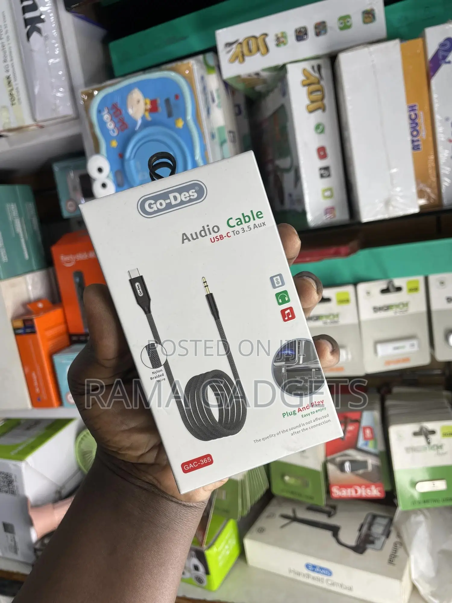 Go-Des Gac-36 Type C to 3.5mm Aux Cable