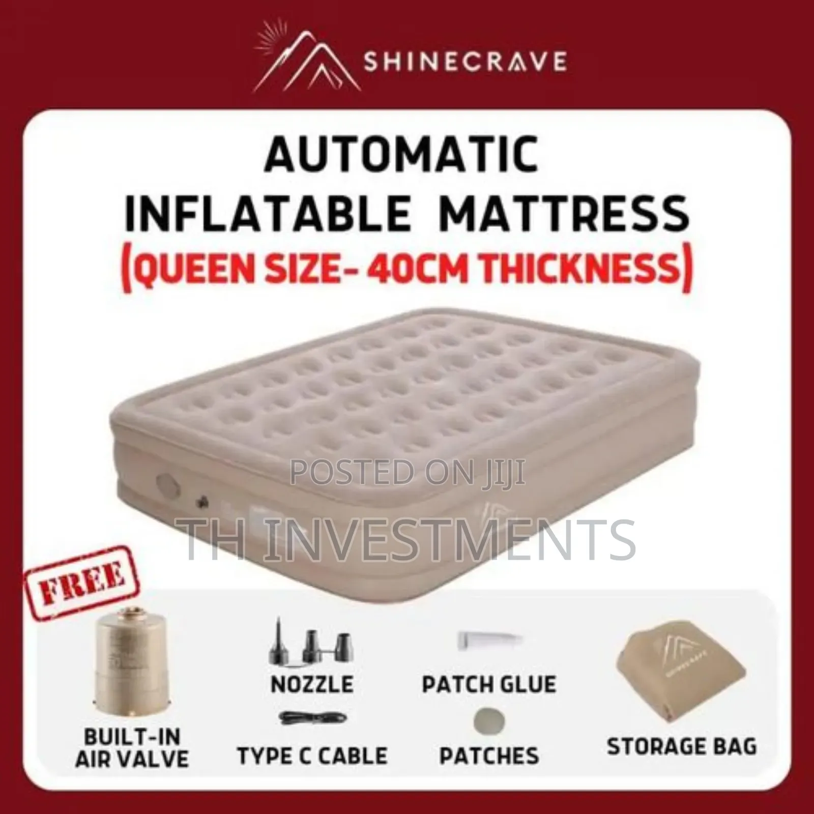 190x99x40cm Double Portable Mountain Air Mattress.