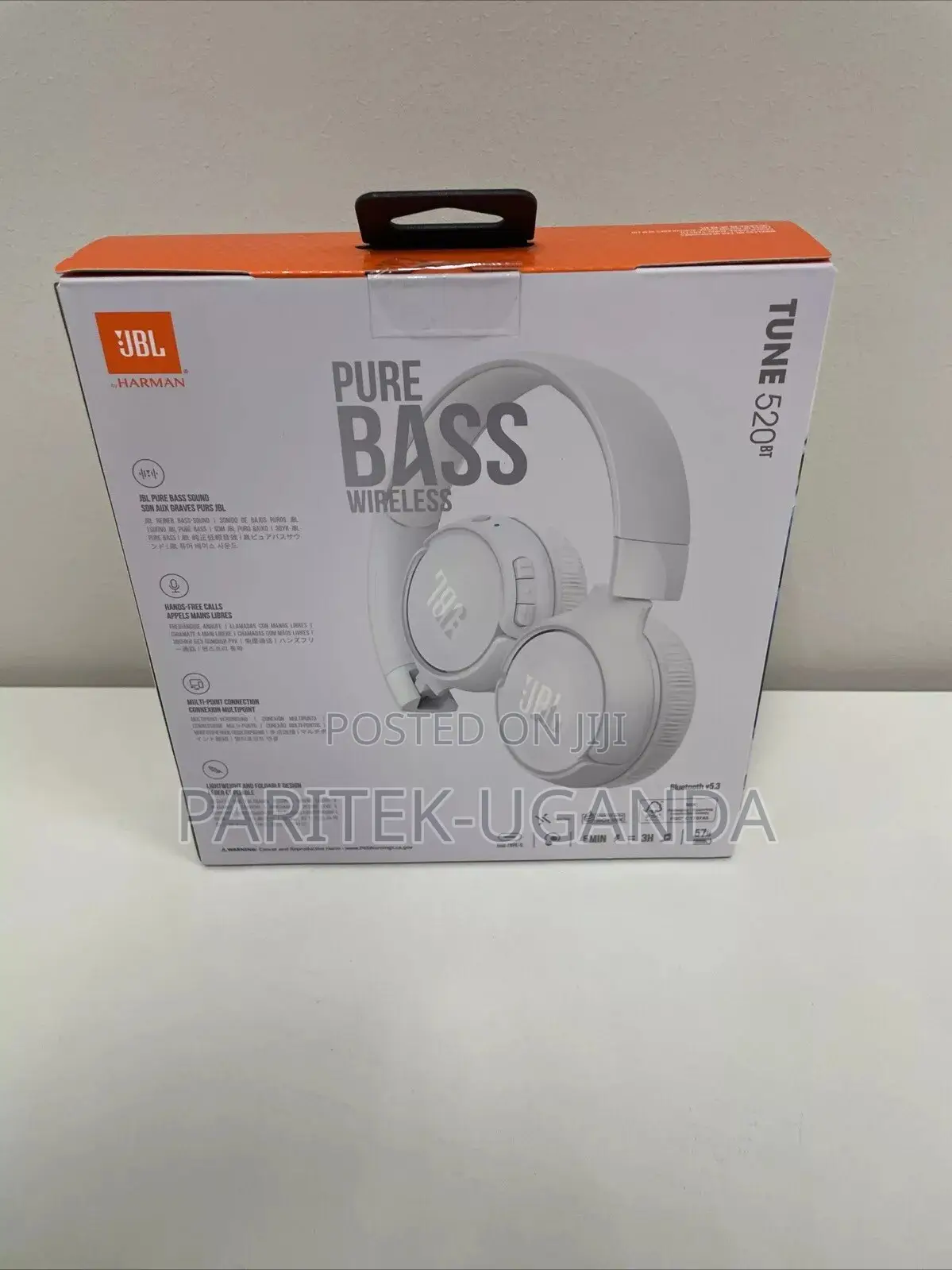JBL Tune 520bt Wireless Bluetooth on-Ear Headphones - White