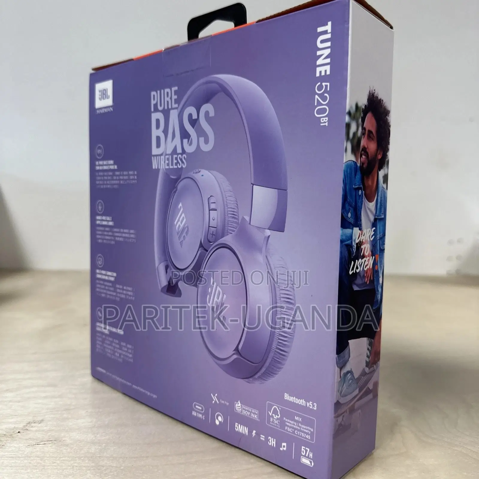 JBL Tune 520bt Wireless Bluetooth on Ear Headphones - Purple