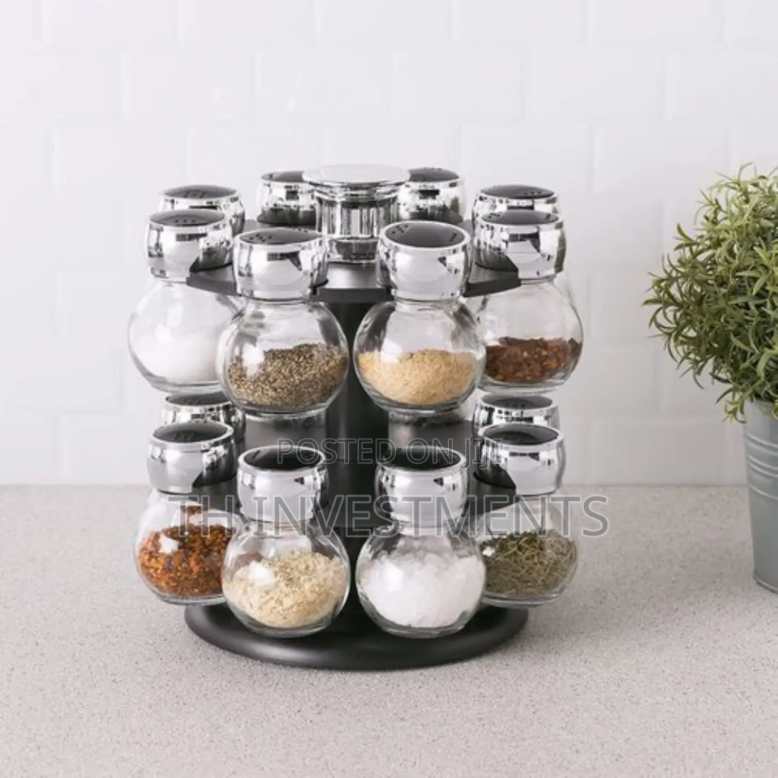 16pc Revolving Jar Kitchen Herbs Spice Rack Countertop 