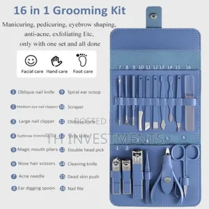 16pcs Manicure Set Nail Clippers Pedicure Kit Cutter Tweezer