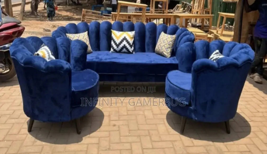 Flowersofa in Blue Color With Aseating Capacity of 4 People