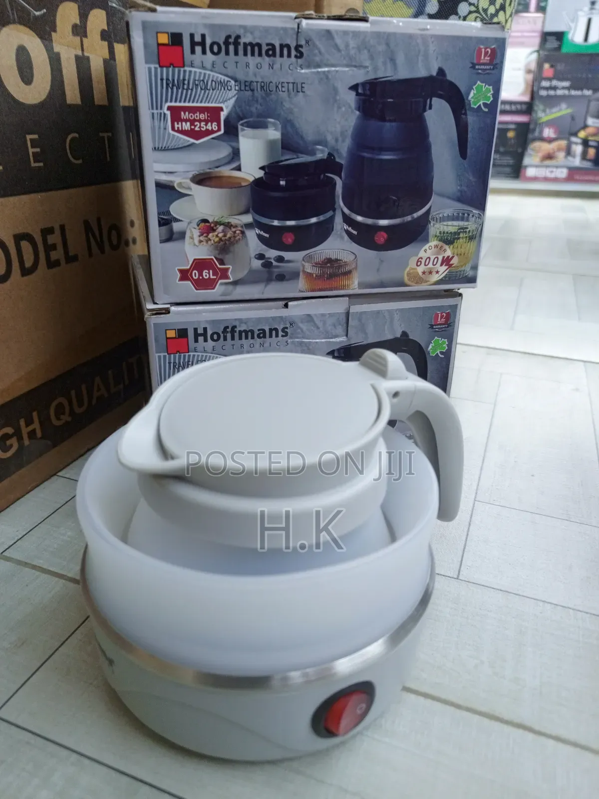 Hoffmans 0.6l Travel Folding Electric Kettle, Model Hm-2546