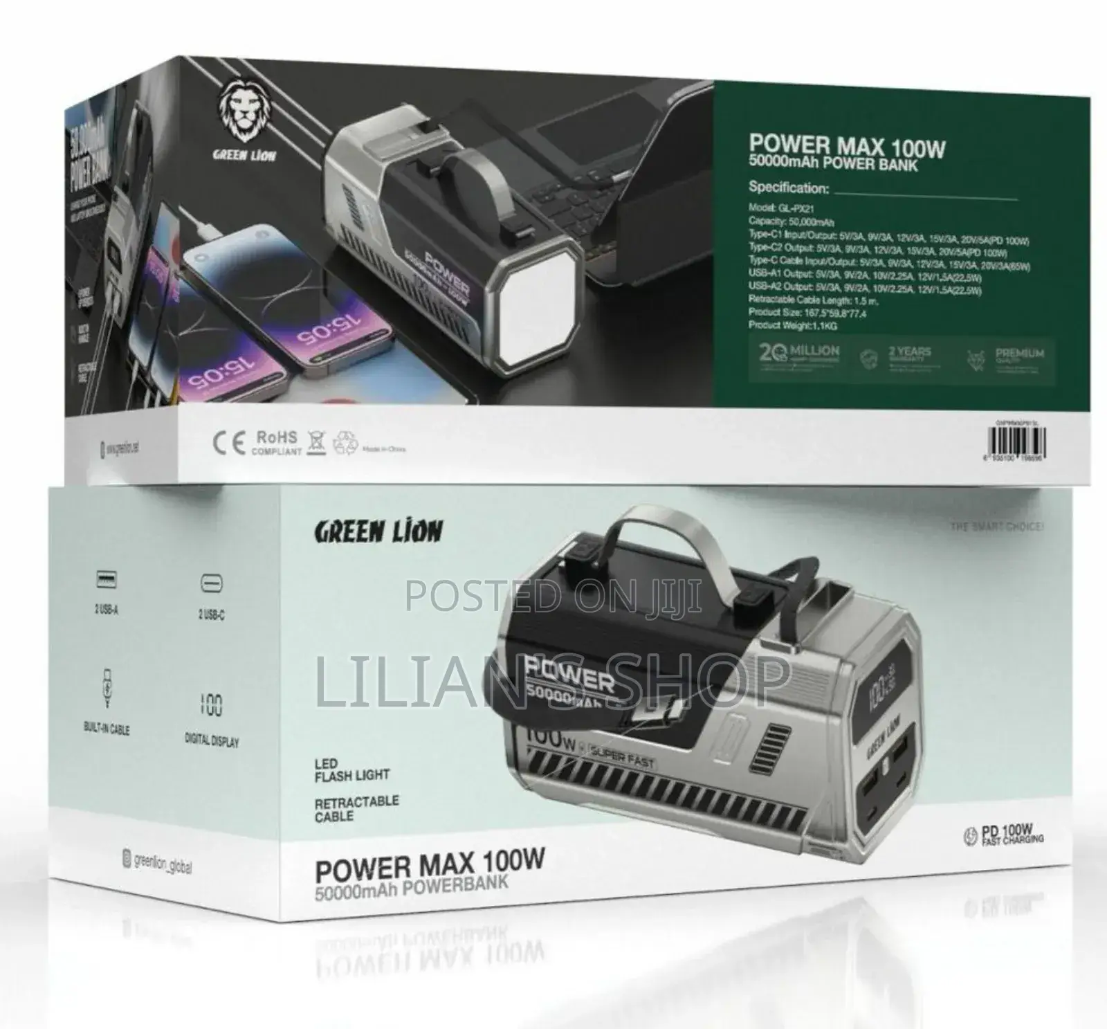 Green Lion Power Max 100w 50000mah Power Bank