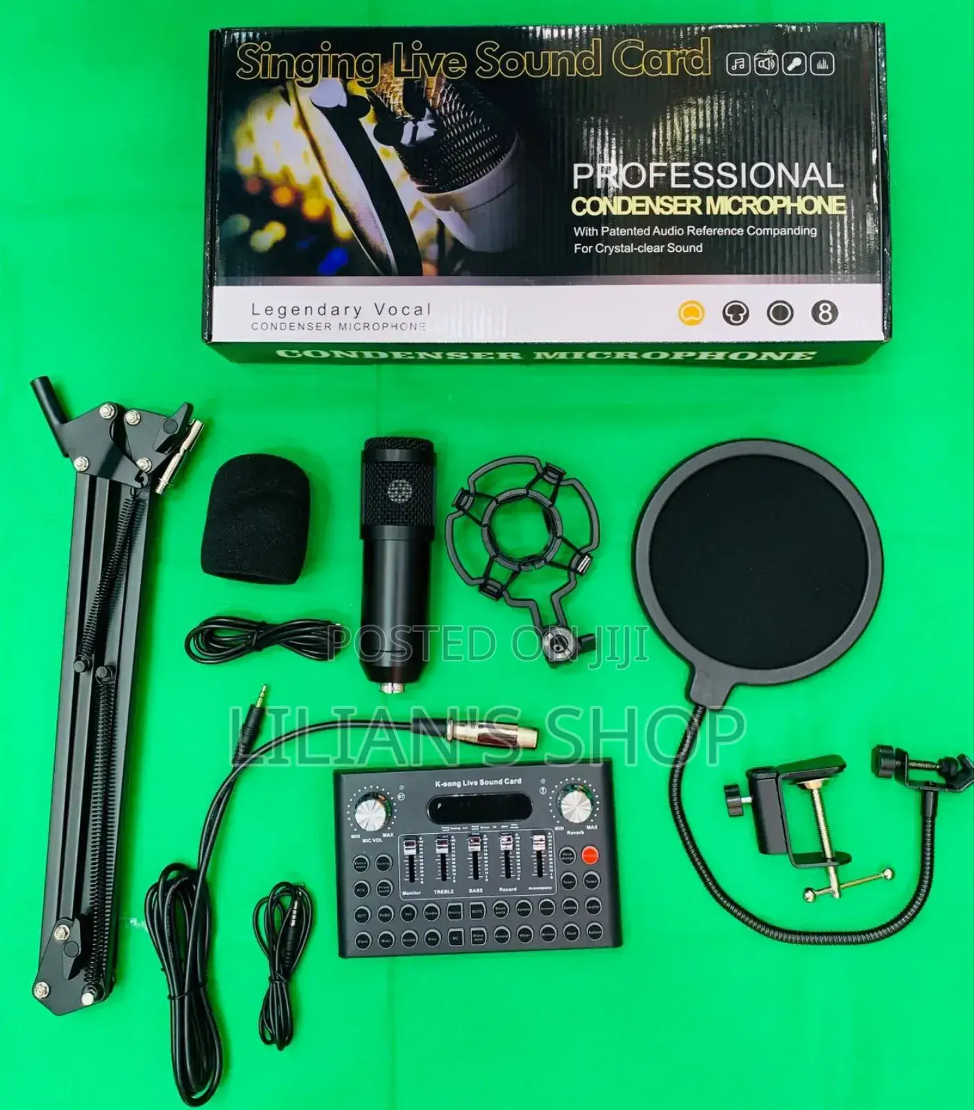 Condenser Microphone With Singing Live Sound Card