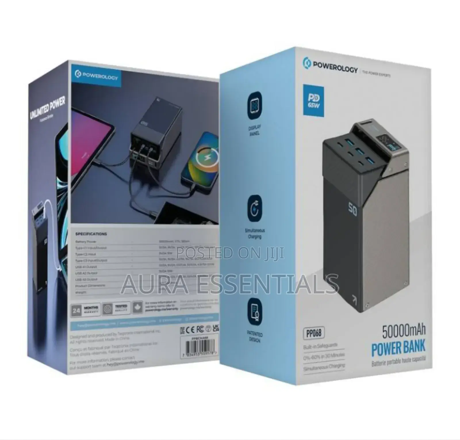 Powerology 50000mah Power Bank 65w