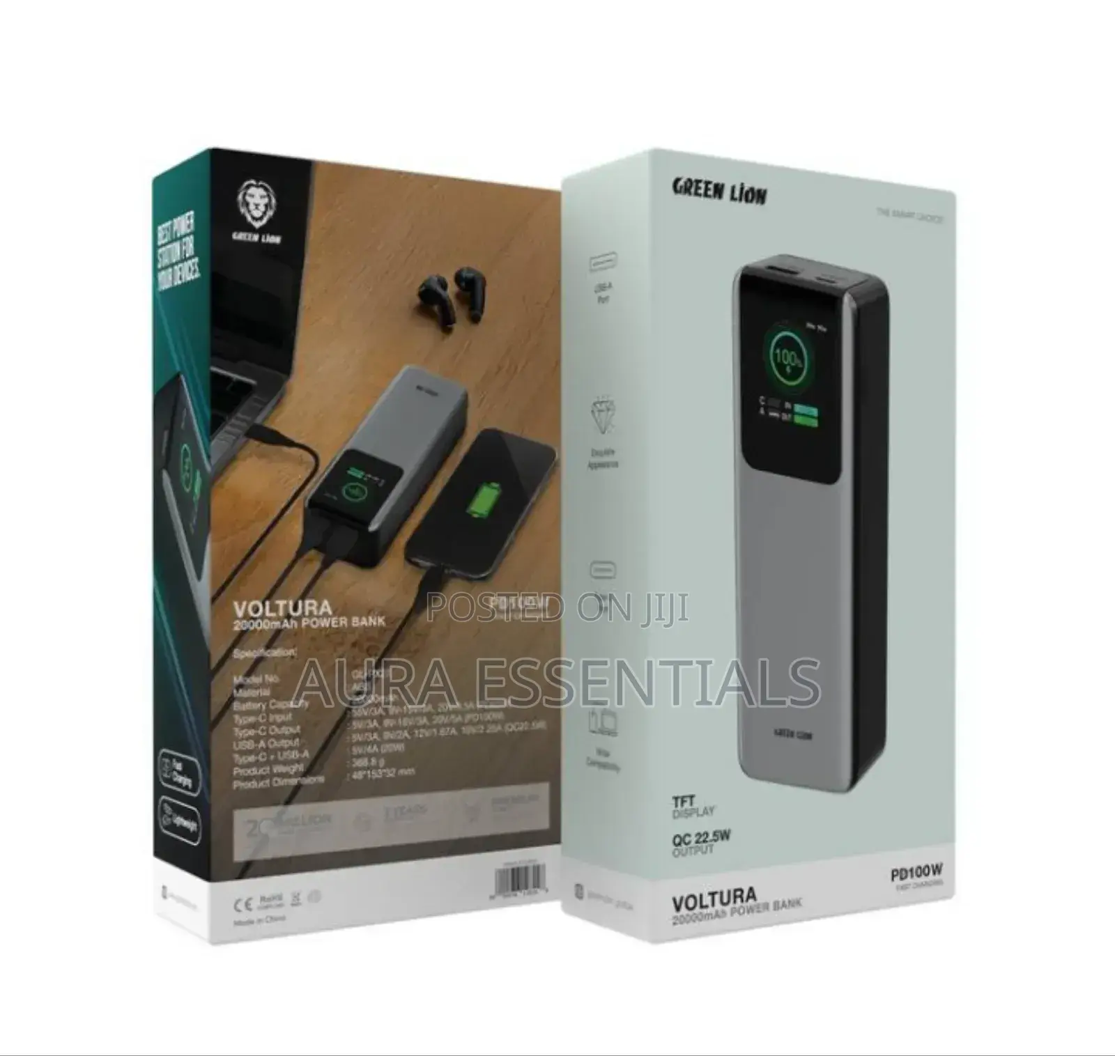 Green Lion Voltura 20000mah Power Bank Pd100w -250,000