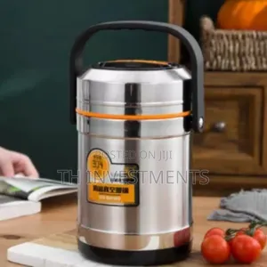 Steel Food Flask,Lunch Box 2.6 Litres Container - Silver
