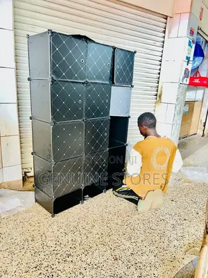 3 Column Plastic Clothes Closet Black in Colour