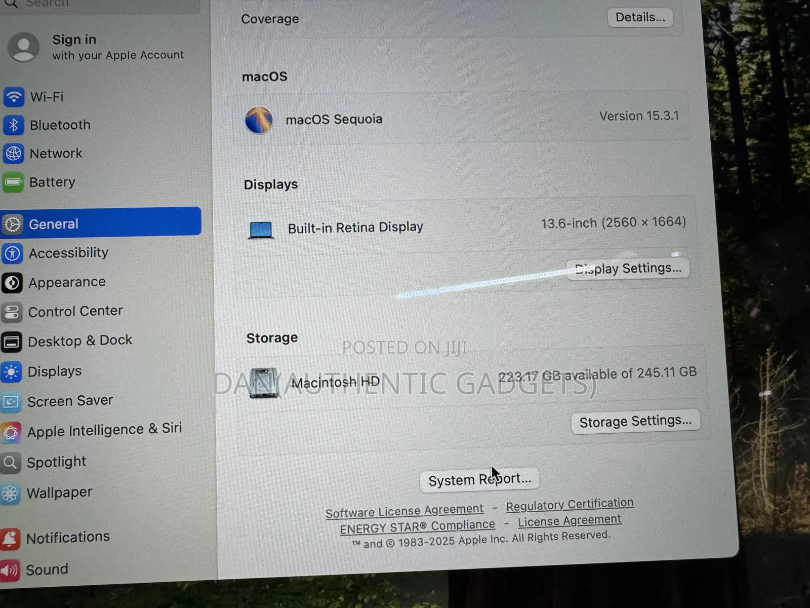 New Laptop Apple MacBook Air 2024 M3 13-Inch 8GB Apple M3 SSD 256GB