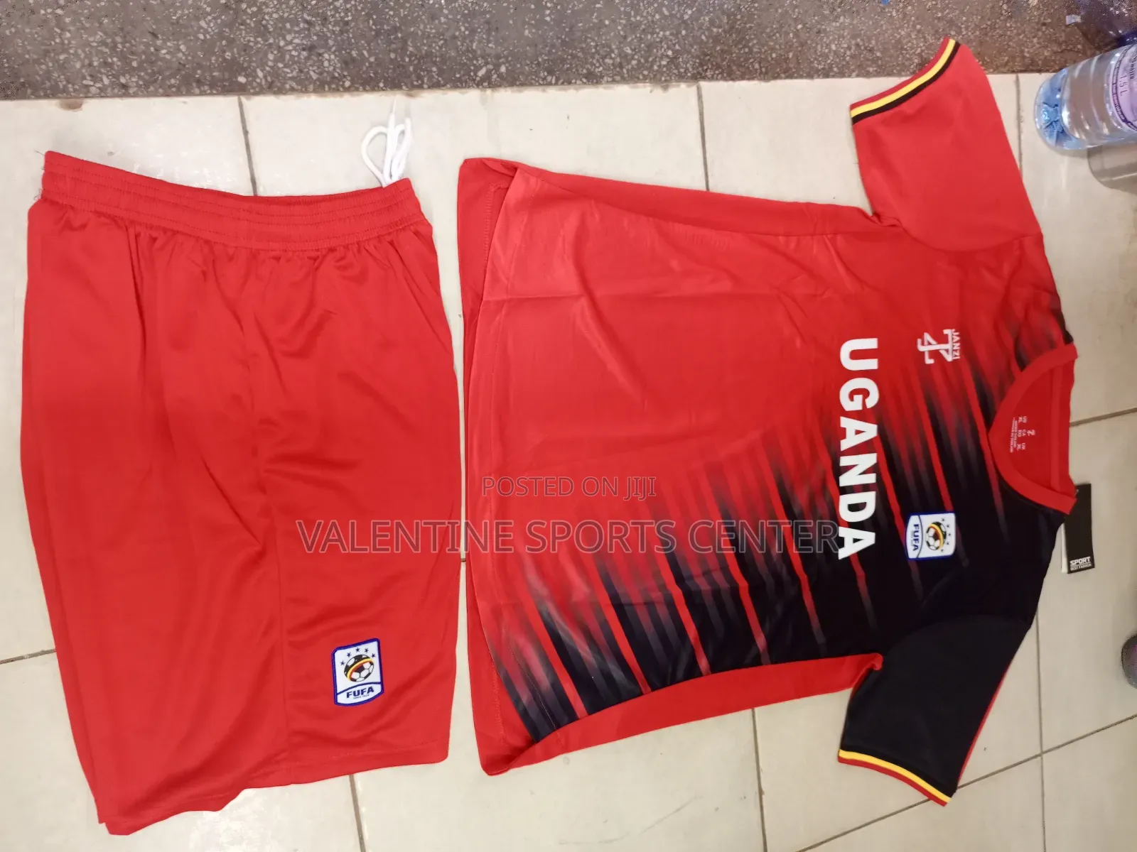 Uganda Crane Jersey Red With Shorts Original Material