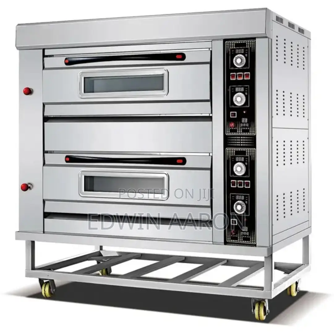 Commercial Gas Baking Oven Double Deck 4 Trays