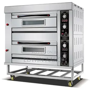 Commercial Gas Baking Oven Double Deck 4 Trays