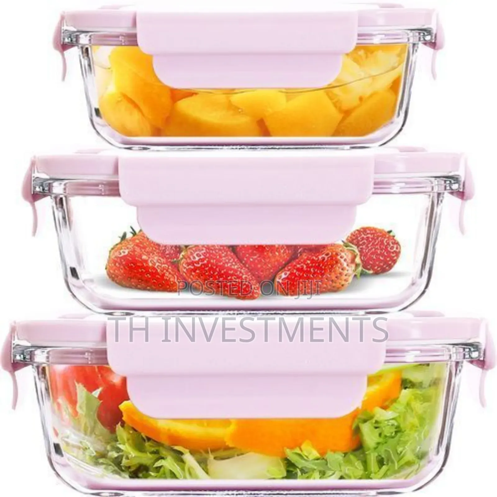 3 Food Safe Microwave Oven Glass Bowls Fridge Containers