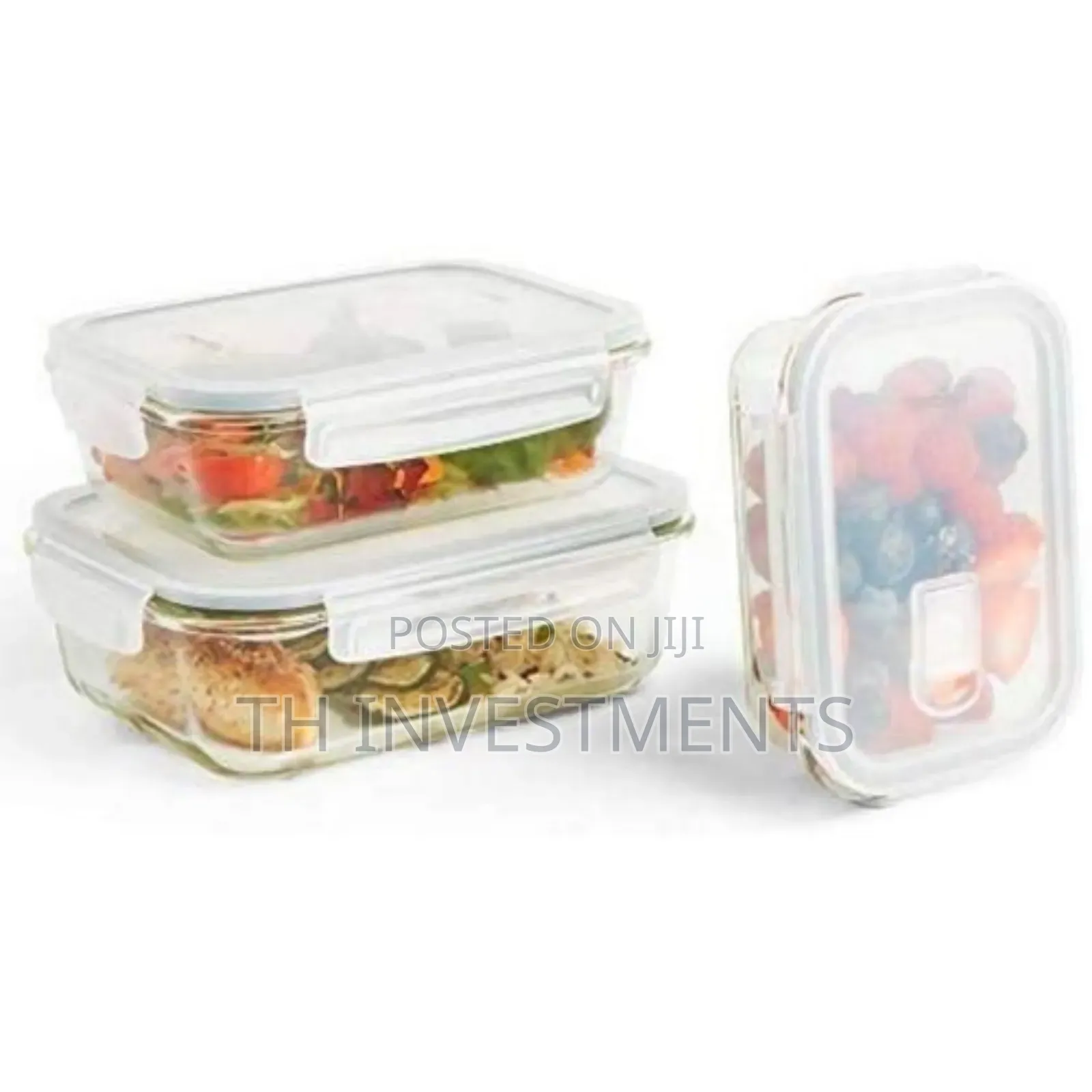 3 Food Safe Microwave Oven Glass Bowls Fridge Containers
