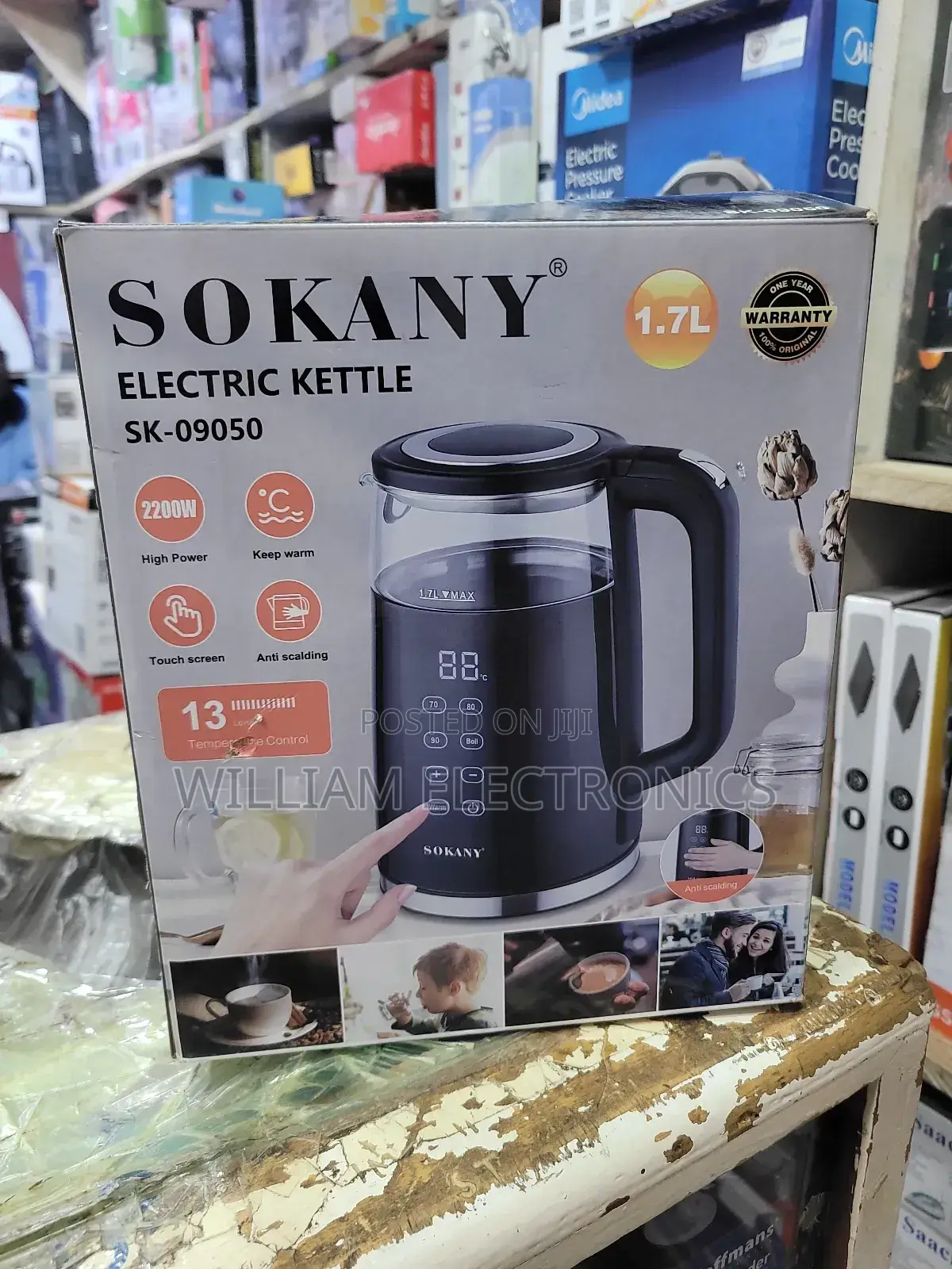 Digital Electric Kettle/Sokany 1.7l Electric Kettle