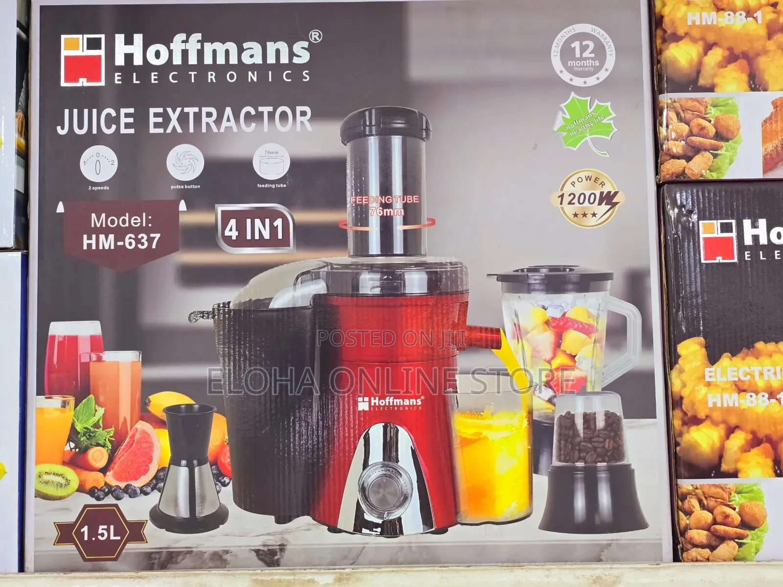 Hoffmans Electronic Juice Extractor 4 in 1 Model Hm-637
