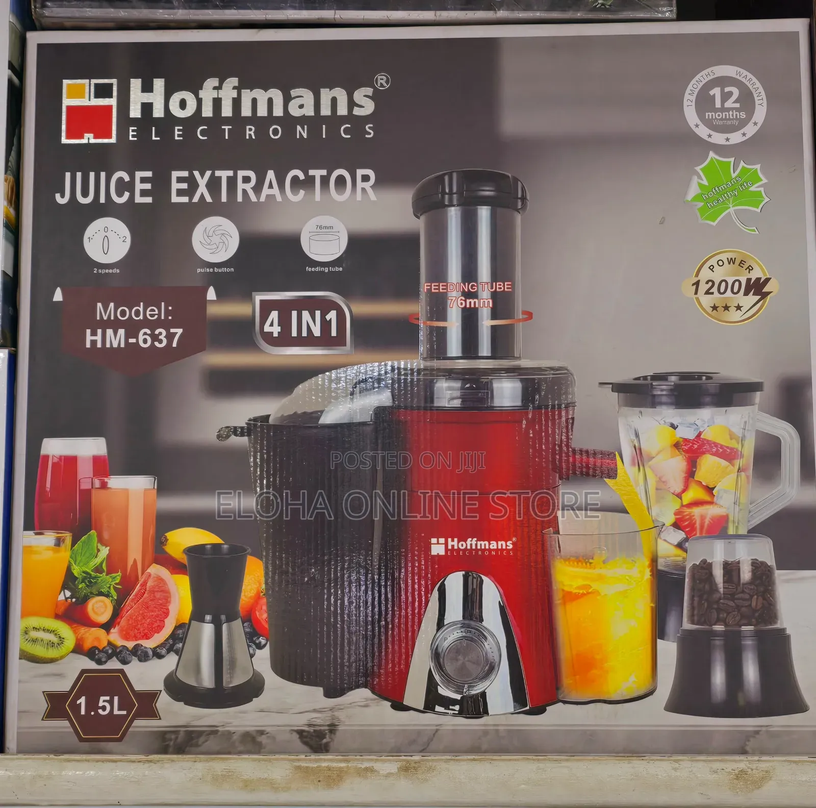 Hoffmans Electronic Juice Extractor 4 in 1 Model Hm-637