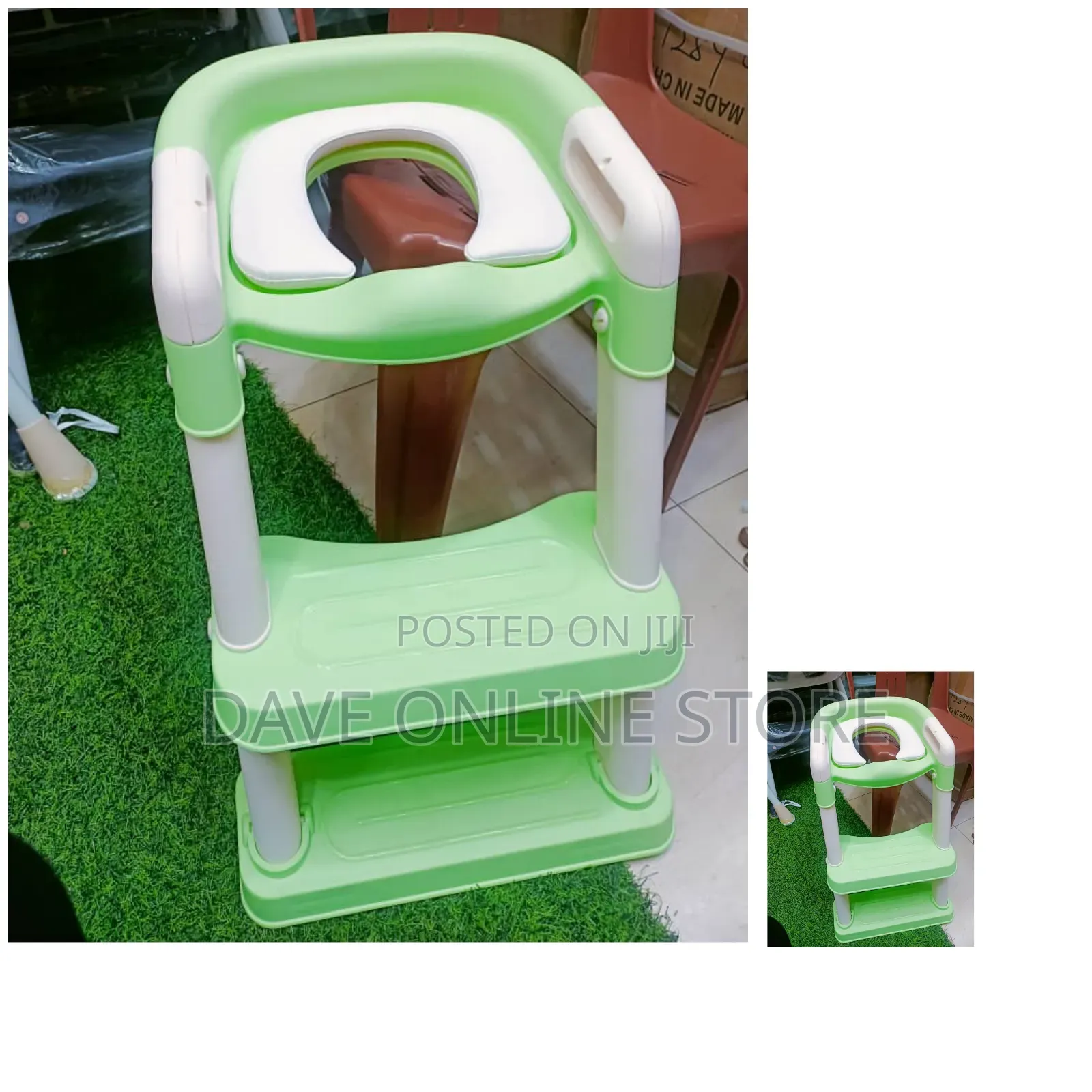 Green Children's Step on Potty Training Ladder