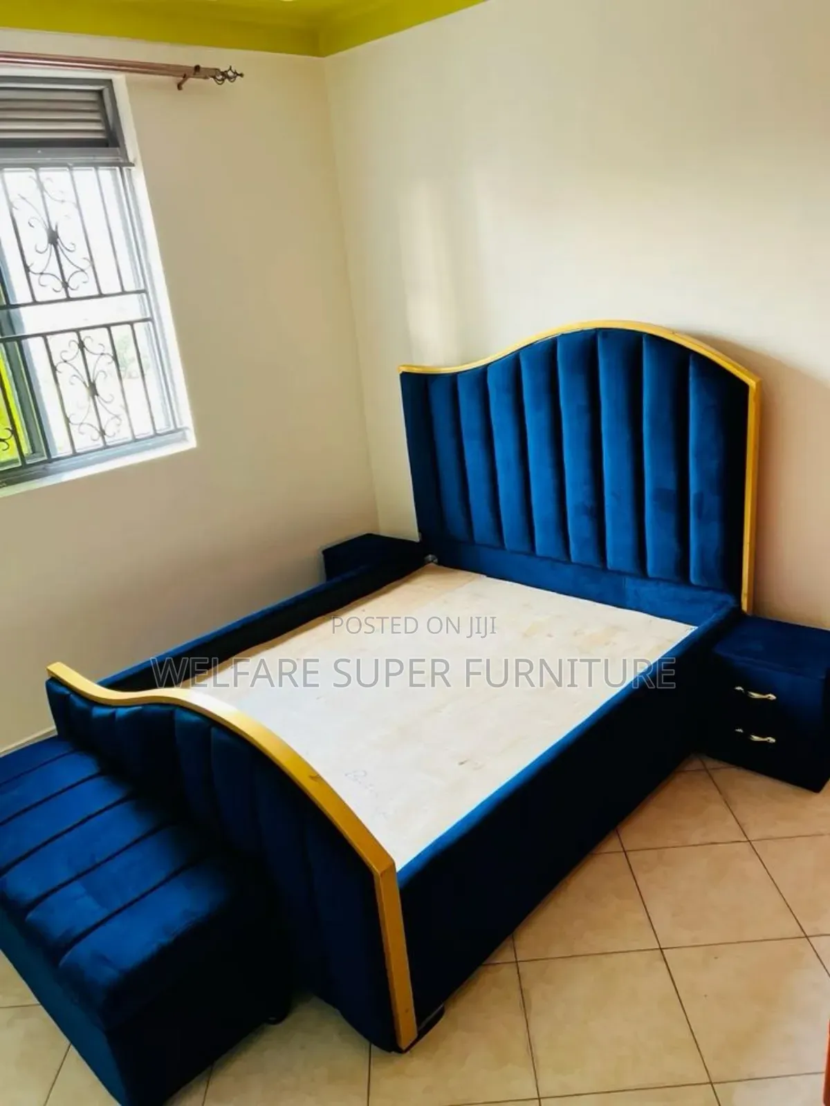 Simple Blue Bed 5x6 in Size