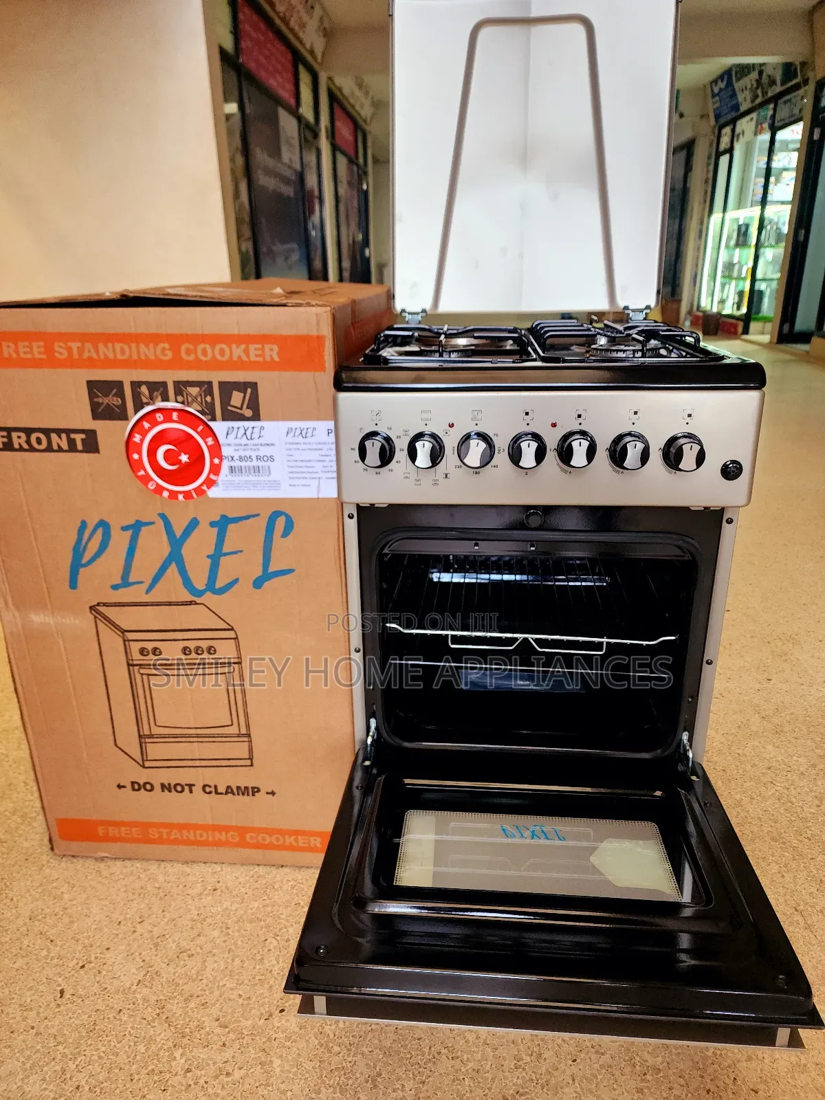 Pixels 60cm by 50cm Gas Cooker With a Rotisserie