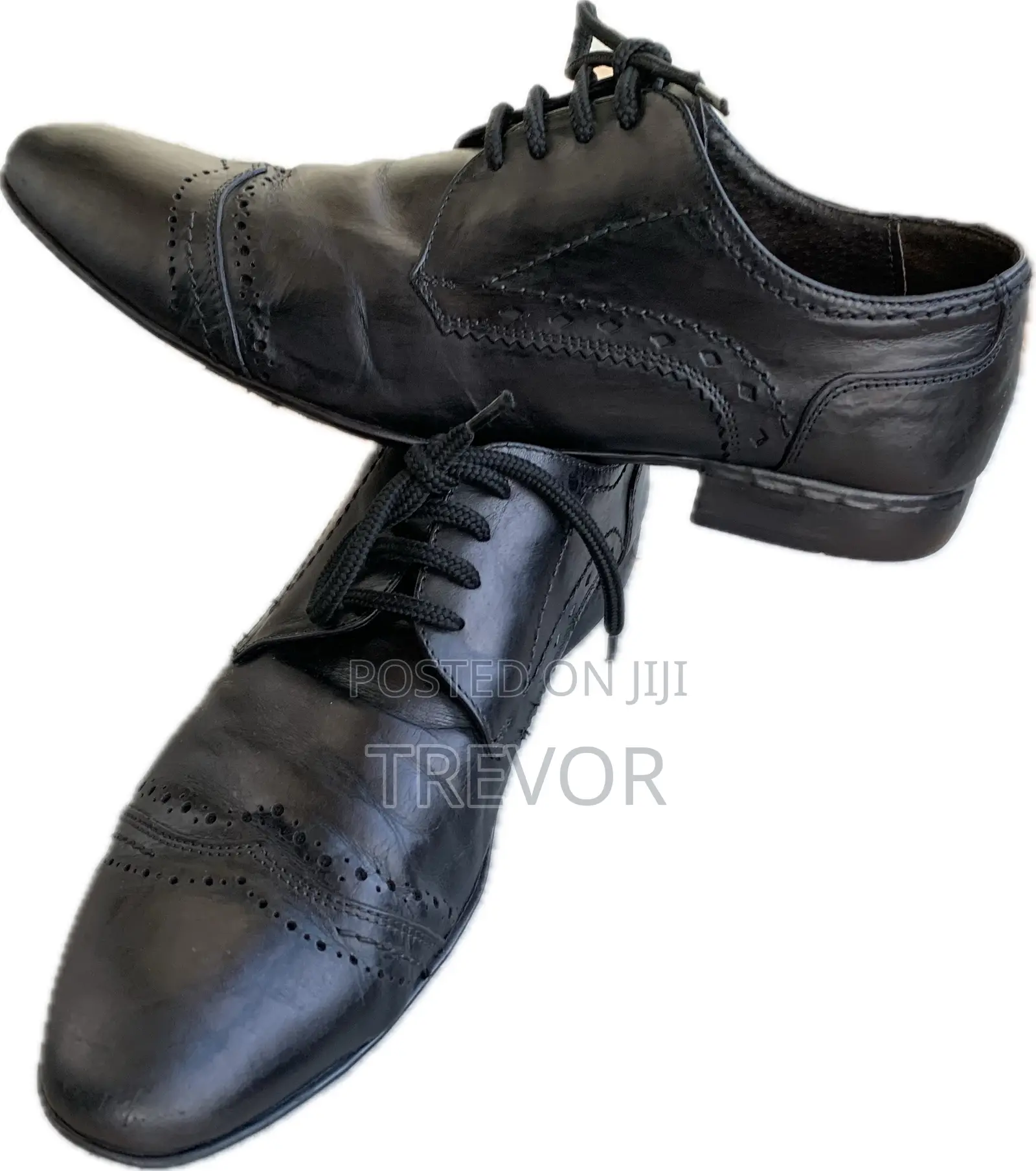 Black Leather Oxford Shoes