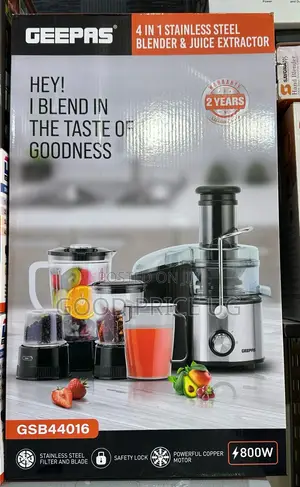 Geepas 4in1 Stainless Steel Blender and Juice Extractor XXX