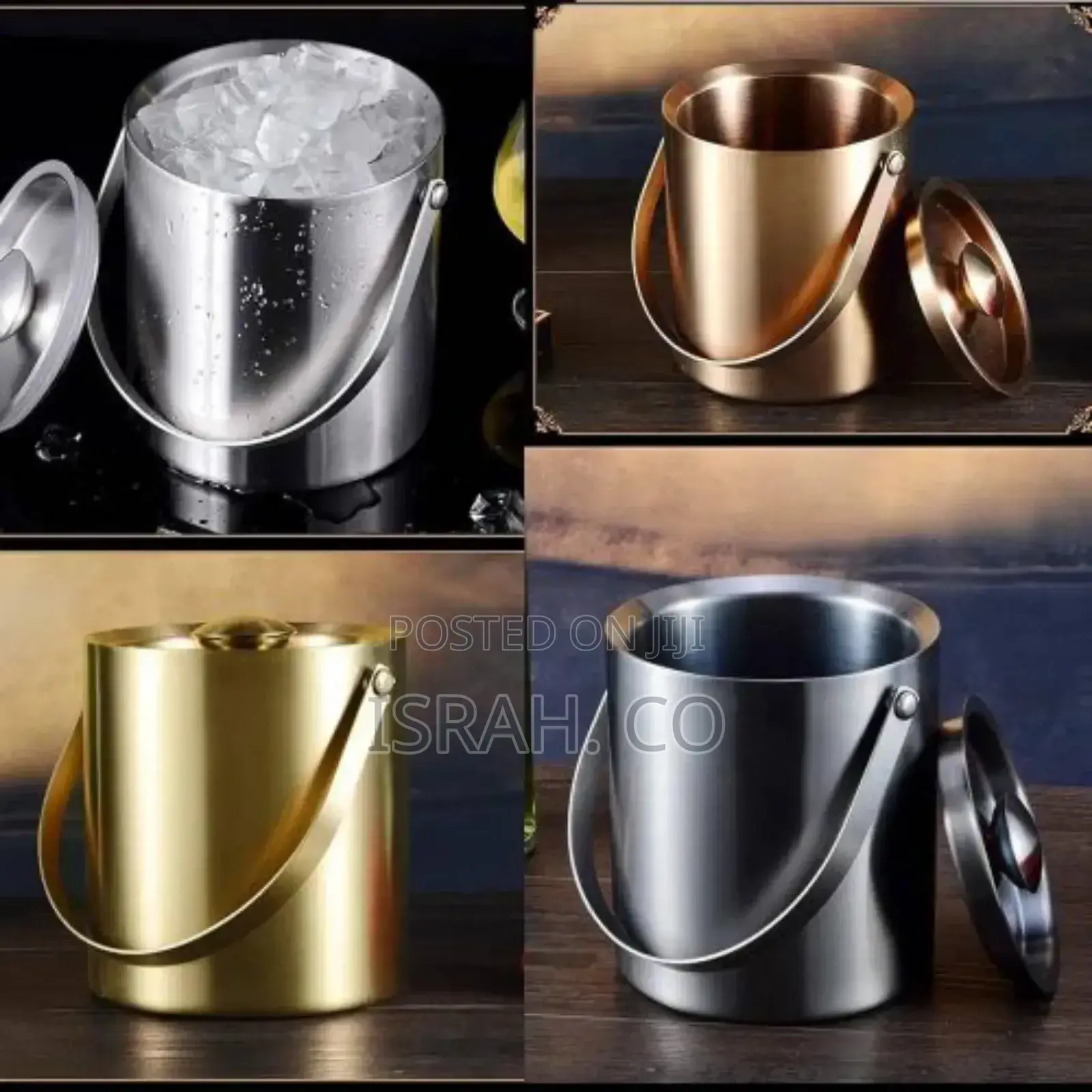 Double Wall Ice Bucket for Ice Cubes, Beer Champagne