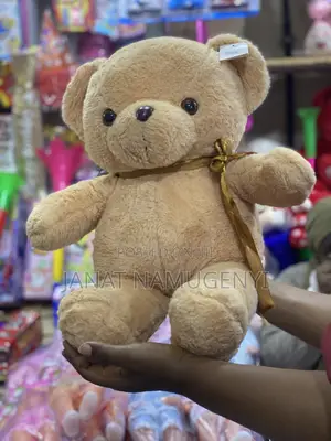 Photo - Cream Bear With Golden Ribbon